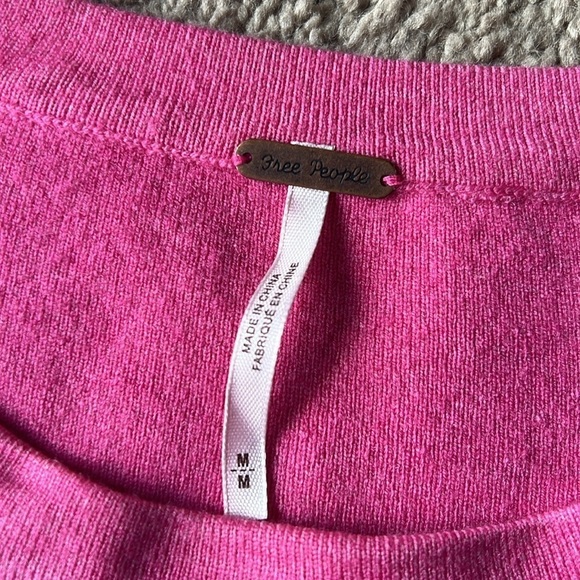 Free People Uptown Colorblock Pullover Sweater Pink Purple - Picture 7 of 12